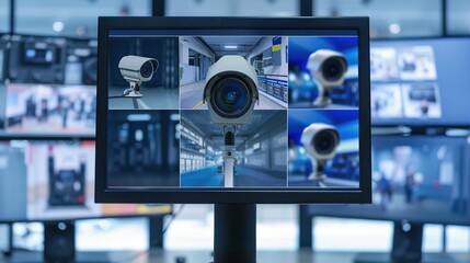 Security System Monitoring with Multiple Surveillance Cameras on a Computer Screen