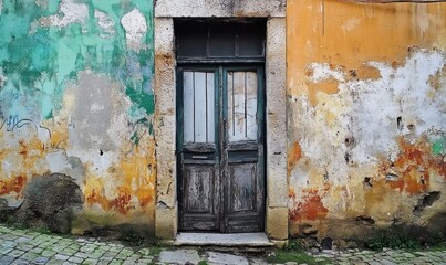 Neglected doorway in Lisbon
