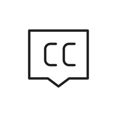 Caption icon Vector set outline