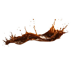 A splash of espresso isolated on a transparent background, png