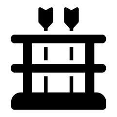 Arrow rack icon. Represents practice stand for arrows.