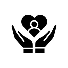 donation care support icon Vector set outline