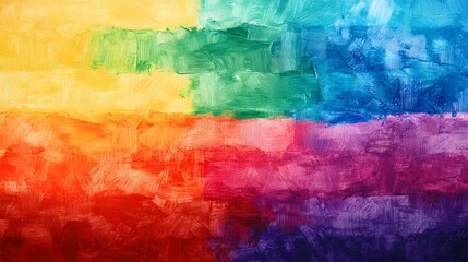 Rainbow painting on paper textured background, gay LGBTQ+ flag, LGBT pride month concept