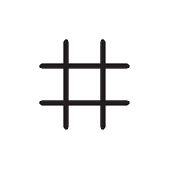 Hashtag icon Vector set outline