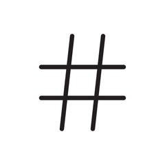 Hashtag icon Vector set outline