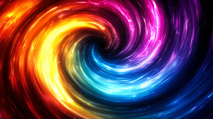 Obraz premium Abstract swirl of vibrant colors with a black center.