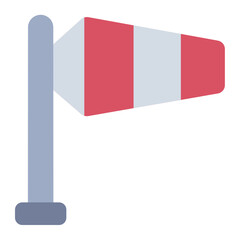 Fototapeta premium Windsock icon. Represents wind direction indicator for archery.