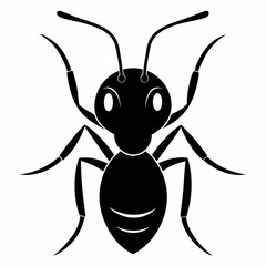 Ant silhouette vector with white background