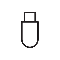 usb icon Vector set outline