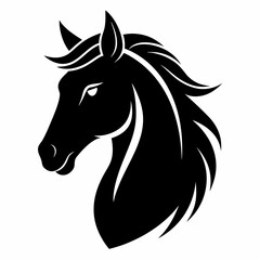 
Horse head icon, unicorn head silhouette vector, horse head logo 