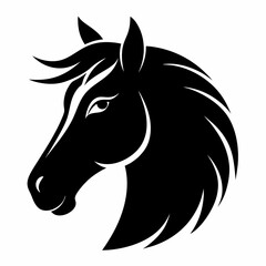 
Horse head icon, unicorn head silhouette vector, horse head logo 