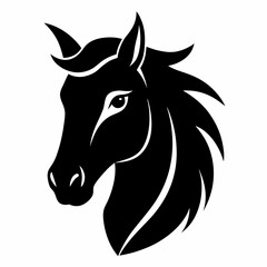 
Horse head icon, unicorn head silhouette vector, horse head logo 