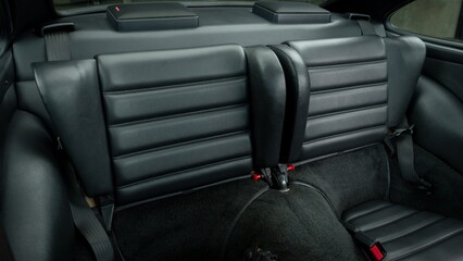 Black leather back seat