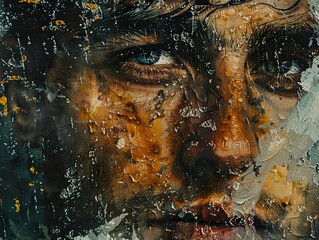 Intense Gaze: A Close-Up Abstract Portrait