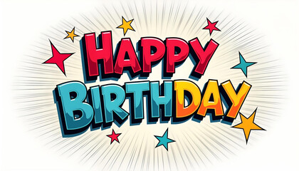 Happy Birthday vintage comic-style background vol3