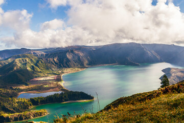 Amazing view of fire Lake  Lagoa do fogo  in São Miguel Island - Azores - Portugal