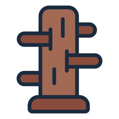 Wooden dummy used in martial arts training for precision and control.