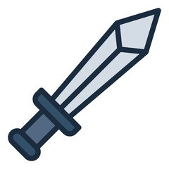Dagger or sword used in martial arts for combat and training practice.