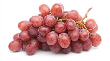 Obraz premium Fresh Red Grapes Cluster on White Background