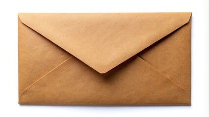 Brown envelope front and back isolate on white background Clipp Wide-Angle
