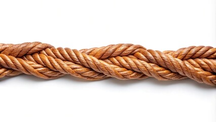 Obraz premium Brown leather rope isolated on white background silhouette