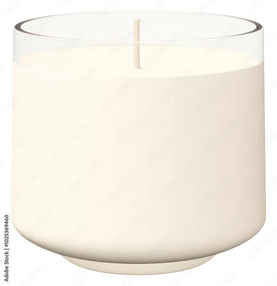 Poster PNG Ceremic candle jar in off-white simplicity glass milk.