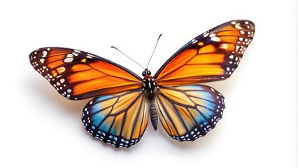 Fototapeta premium butterfly isolated on white background, asymmetrical