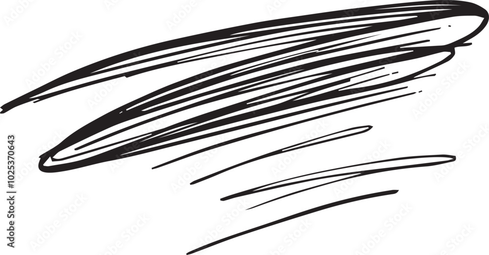 Poster black and white abstract drawing consisting of a series of thick and thin lines that create a sense 
