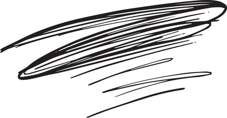 black and white abstract drawing consisting of a series of thick and thin lines that create a sense of movement and direction.