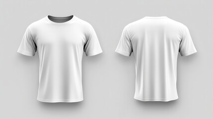 Fototapeta premium White T-Shirt Mockup with Front and Back Views