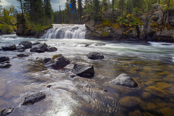 A Long Exposure on the Fall River near yellowstone