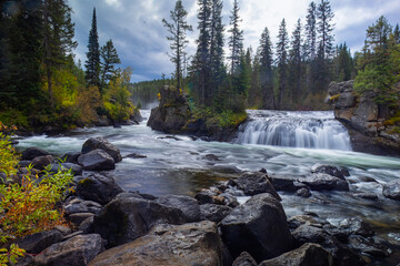 A Long Exposure on the Fall River near yellowstone