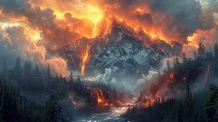 Volcanic Mountain Landscape