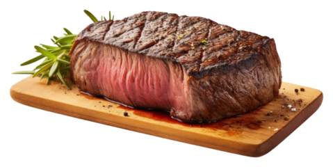 PNG Grilled beef fillet steak meat food.
