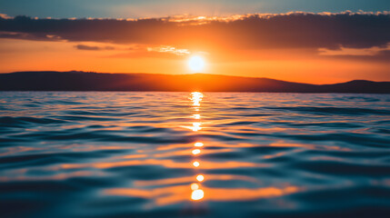 Obraz premium Sunset over Calm Ocean 