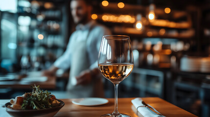 Wine Glasses in Cozy Bar
