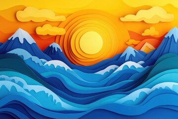 Stunning view of a river merging with the ocean, showcasing the natural beauty of the landscape, Scenic River Ocean Landscape View