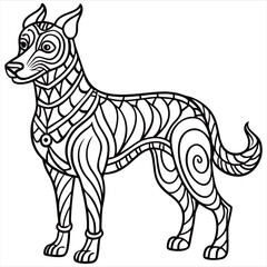 Dog Animal Mandala Coloring page