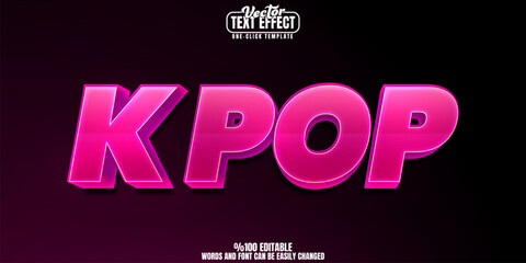Kpop editable text effect, customizable music and korean 3d font style