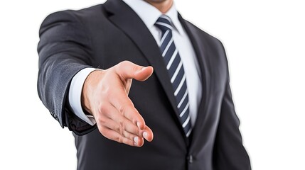 Businessman shaking hands with enthusiasm