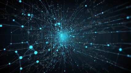 Fototapeta premium Abstract network connections exploding from central point