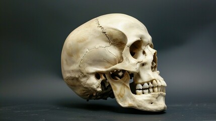 Obraz premium Authentic and Intricate Human Skull Display Model