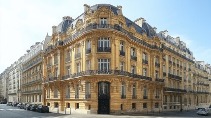 Fototapeta premium Elegant Art Nouveau Architecture with Flowing Lines