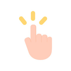 Finger hand clicking cursor icon. Tap hand gesture. Flat vector design isolated illustration.