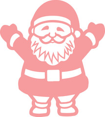 Santa christmas clip art design on plain white transparent isolated background for card, shirt, hoodie, sweatshirt, apparel, card, tag, mug, icon, poster or badge
