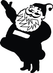 Santa christmas clip art design on plain white transparent isolated background for card, shirt, hoodie, sweatshirt, apparel, card, tag, mug, icon, poster or badge