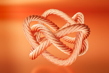 Copper concept. Twisted copper wires. Selective focus.