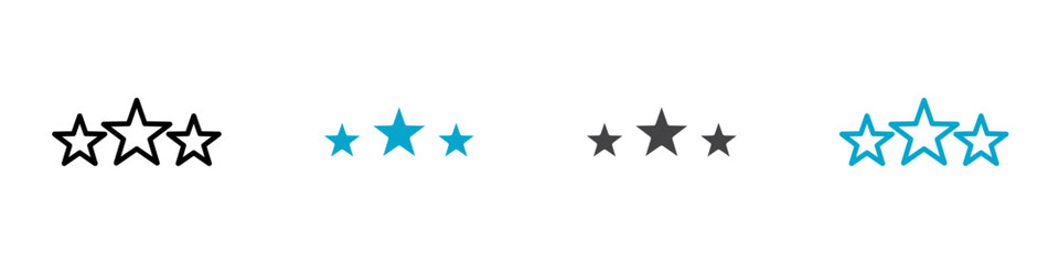 3 star review icon Symbol in outline style