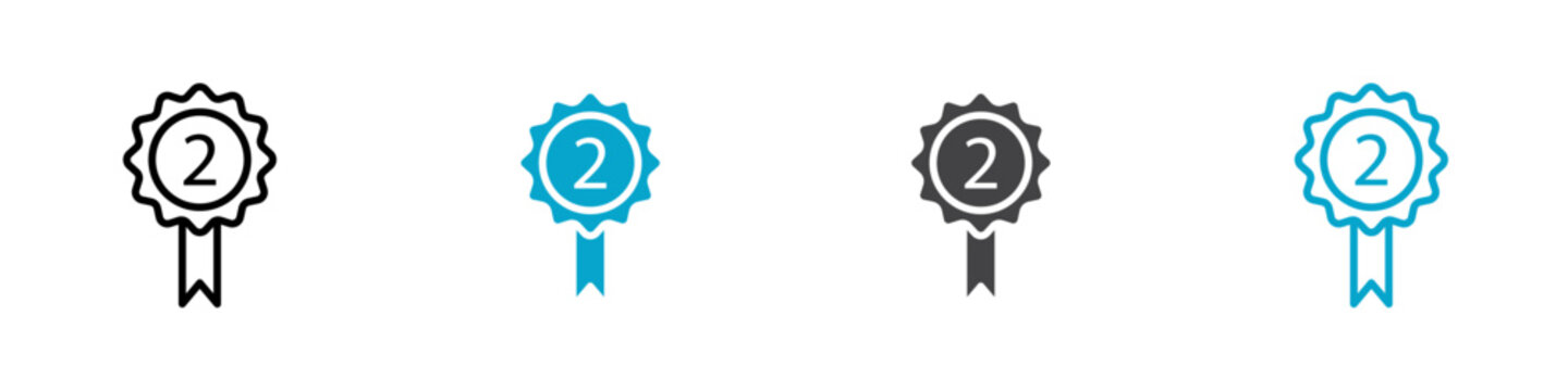 2nd position bedge icon Symbol in outline style