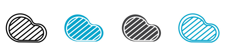 cooked steak icon Symbol in outline style